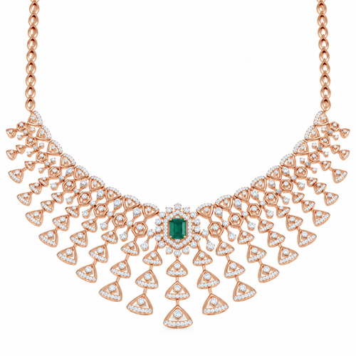 Dazzling Prism 14KT Gold Diamond Necklace
