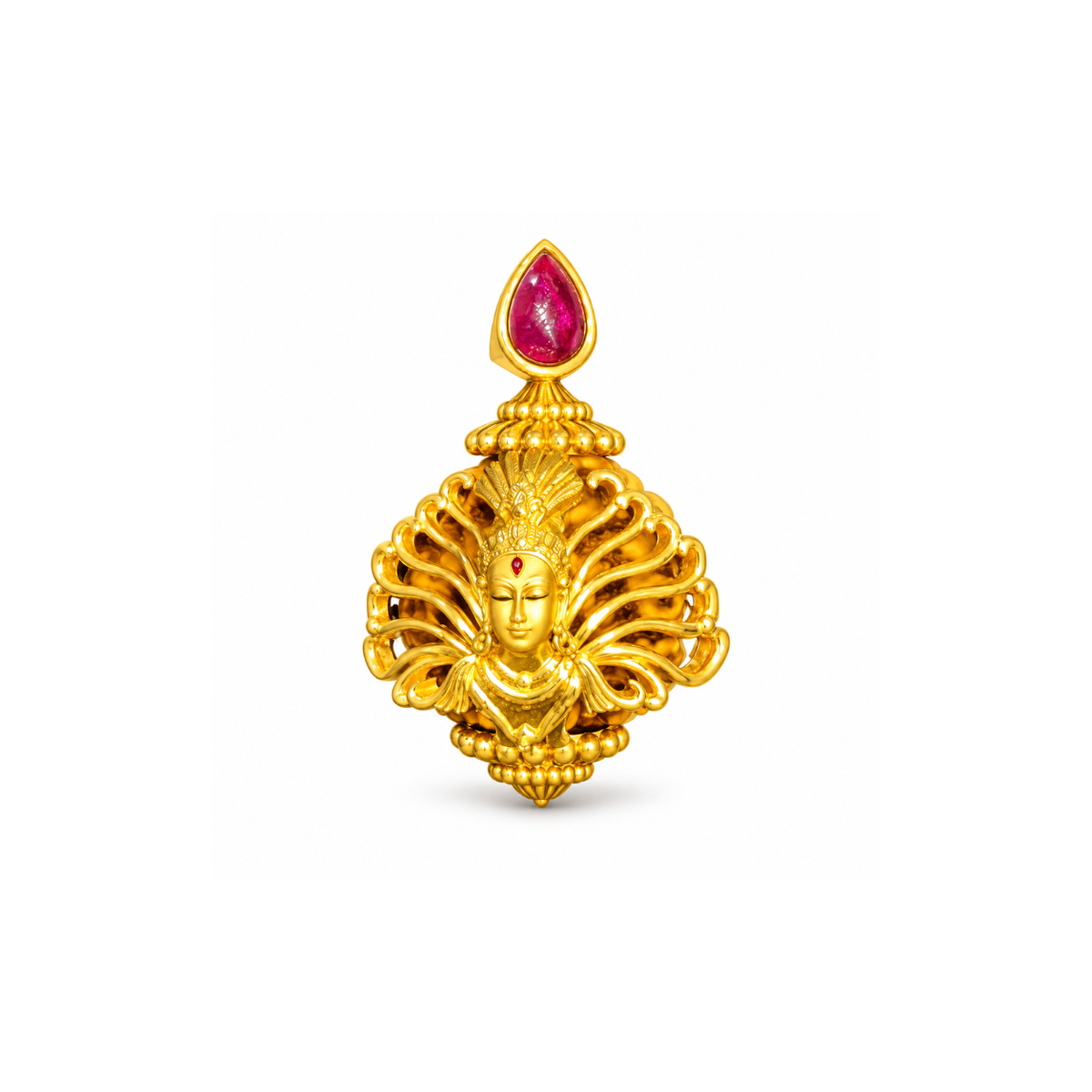 Devi Rudraksha 22KT Gold Pendant For Kids