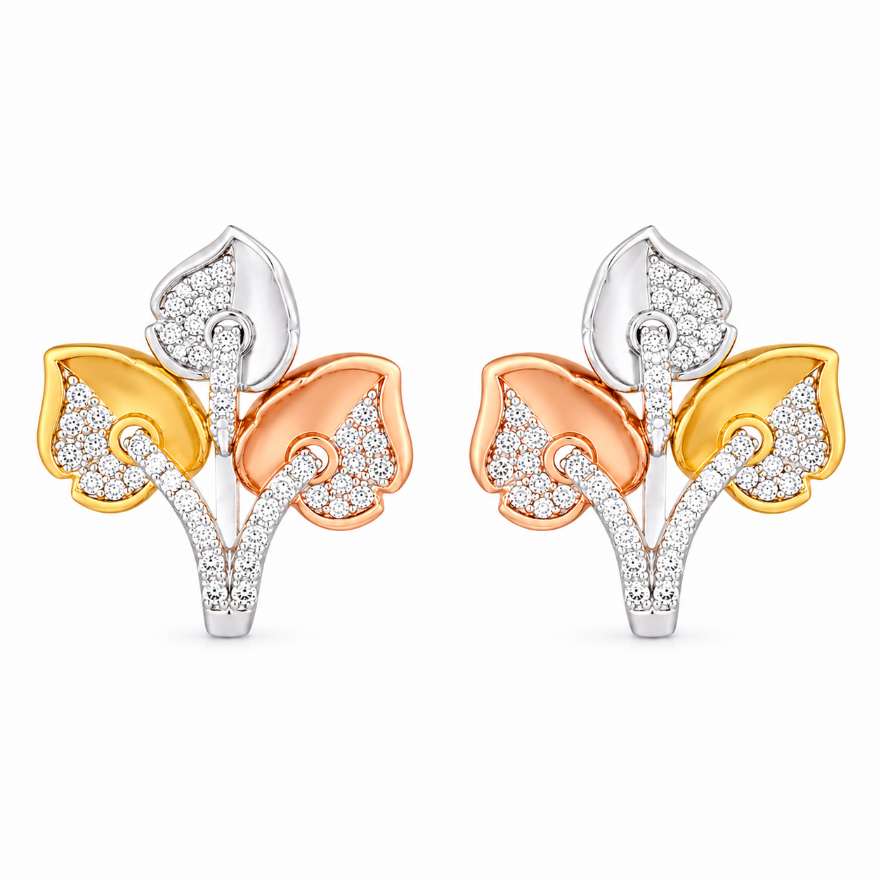 Dew Kissed 18KT Gold Diamond Stud Earrings