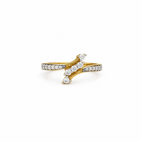 Diagonal Brilliance 22KT Gold Ring