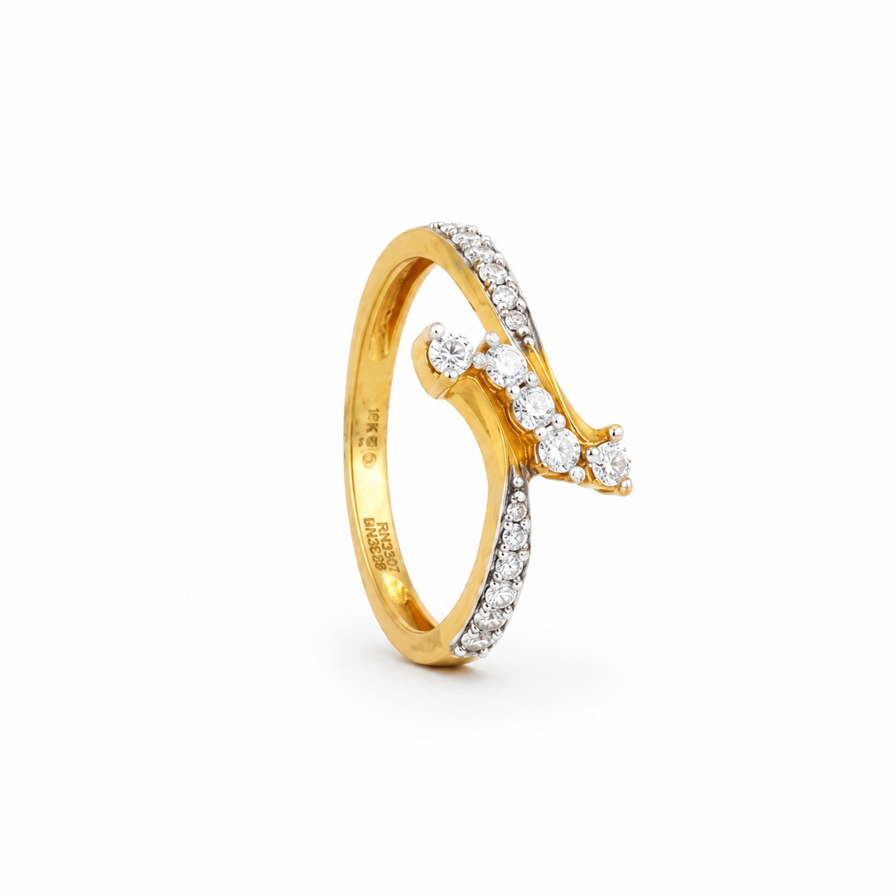 Diagonal Brilliance 22KT Gold Ring