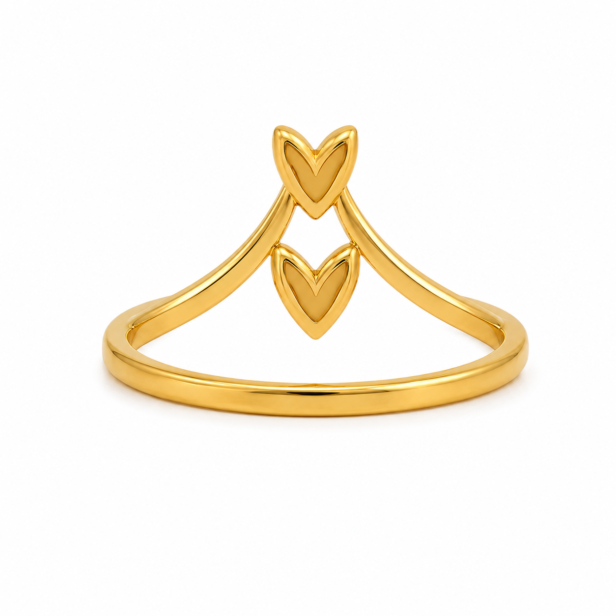 Dual Heart 22KT Gold Ring