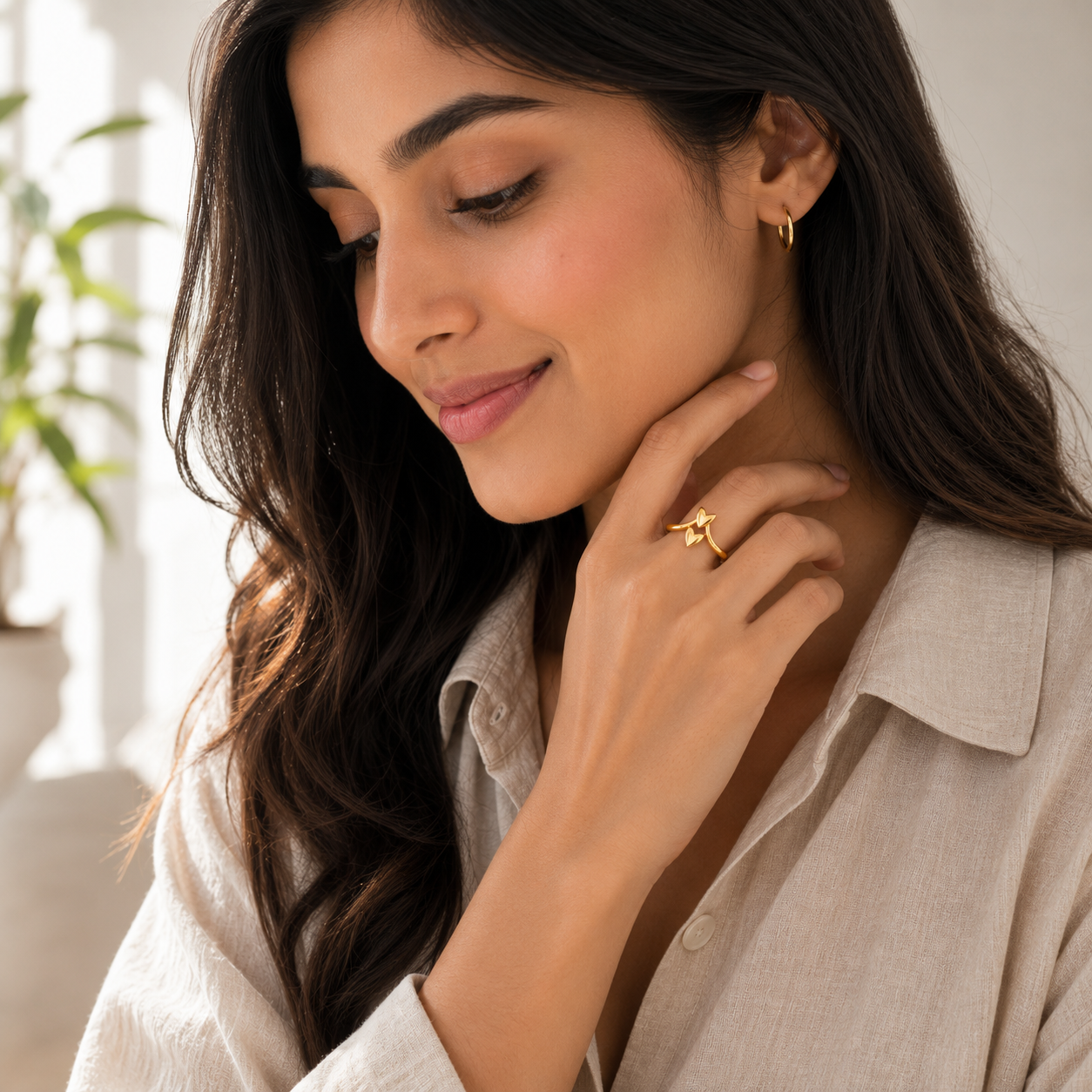 Dual Heart 22KT Gold Ring