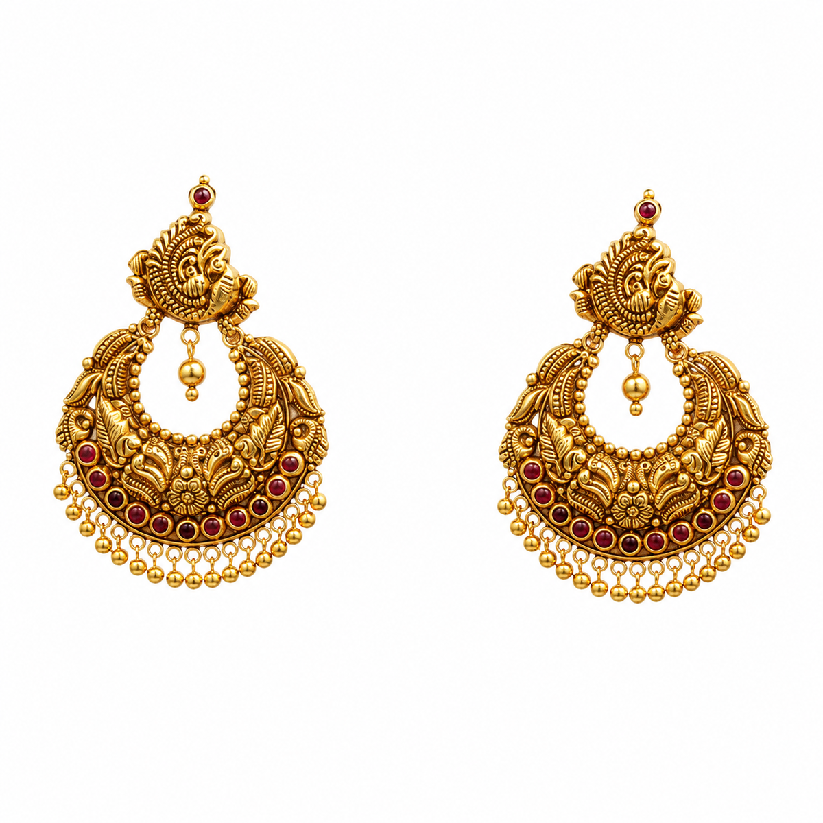 Varenya 22KT Gold Antique Chandbali Earrings