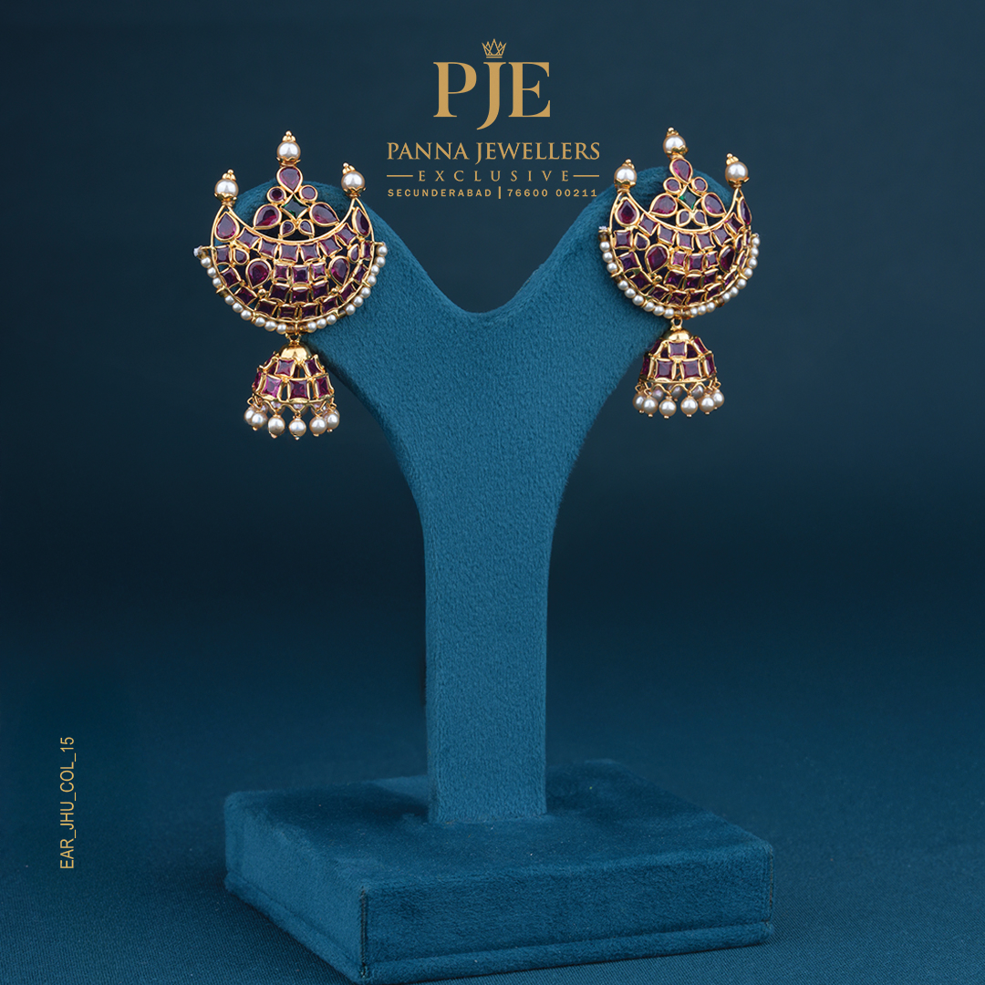 Eshani Floral 22KT Gold Jhumka Earrings