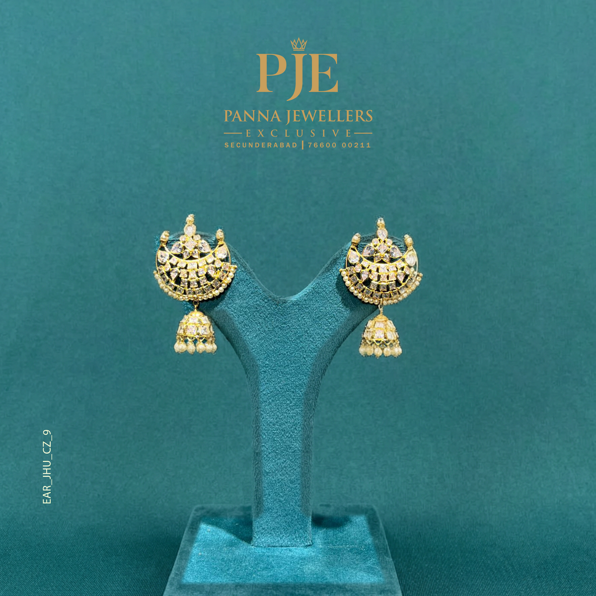 Tavisha 22KT Gold Jhumka Earrings