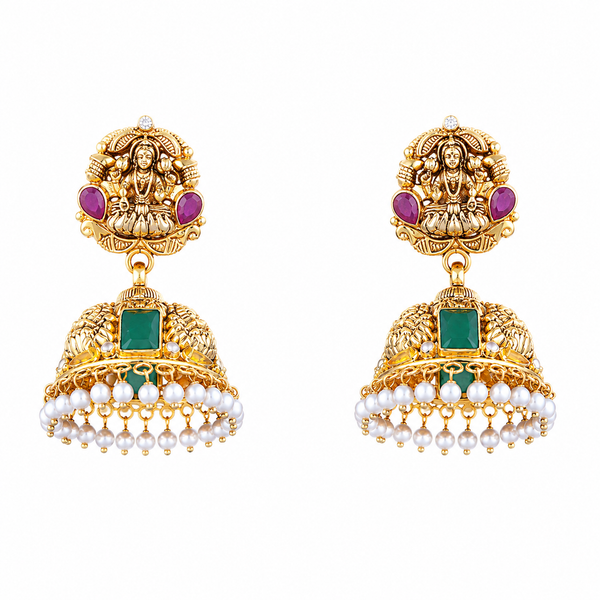 Jivanta 22KT Gold Temple Jhumka Earrings
