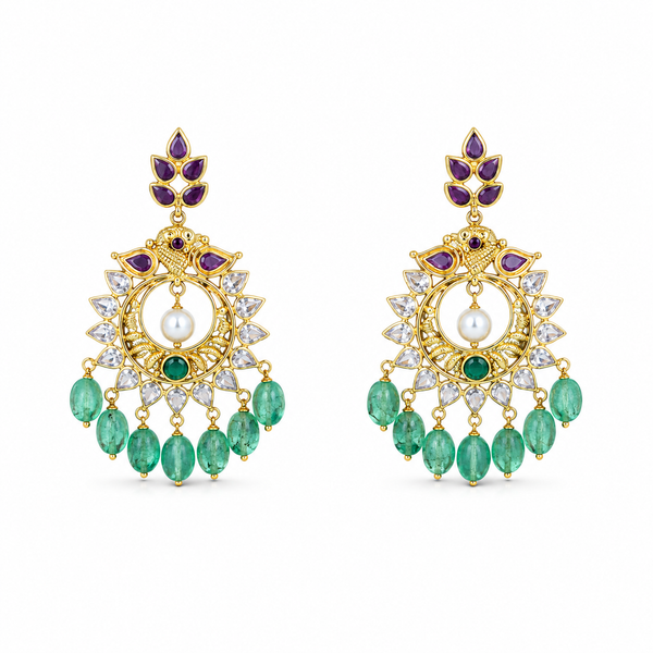 Gandharvi 22KT Gold Antique Drop Earrings