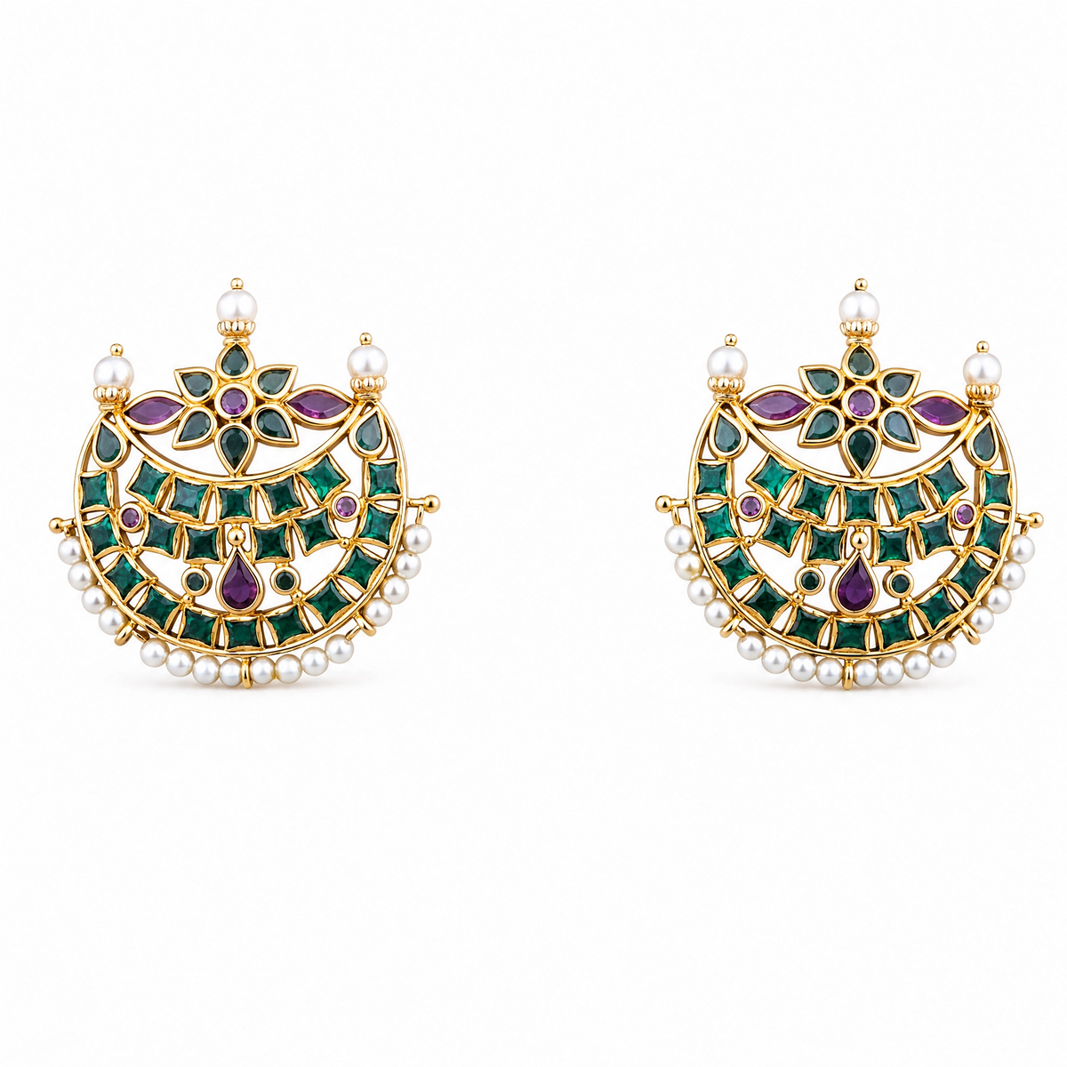 Zarqa 22KT Gold Stud Earrings