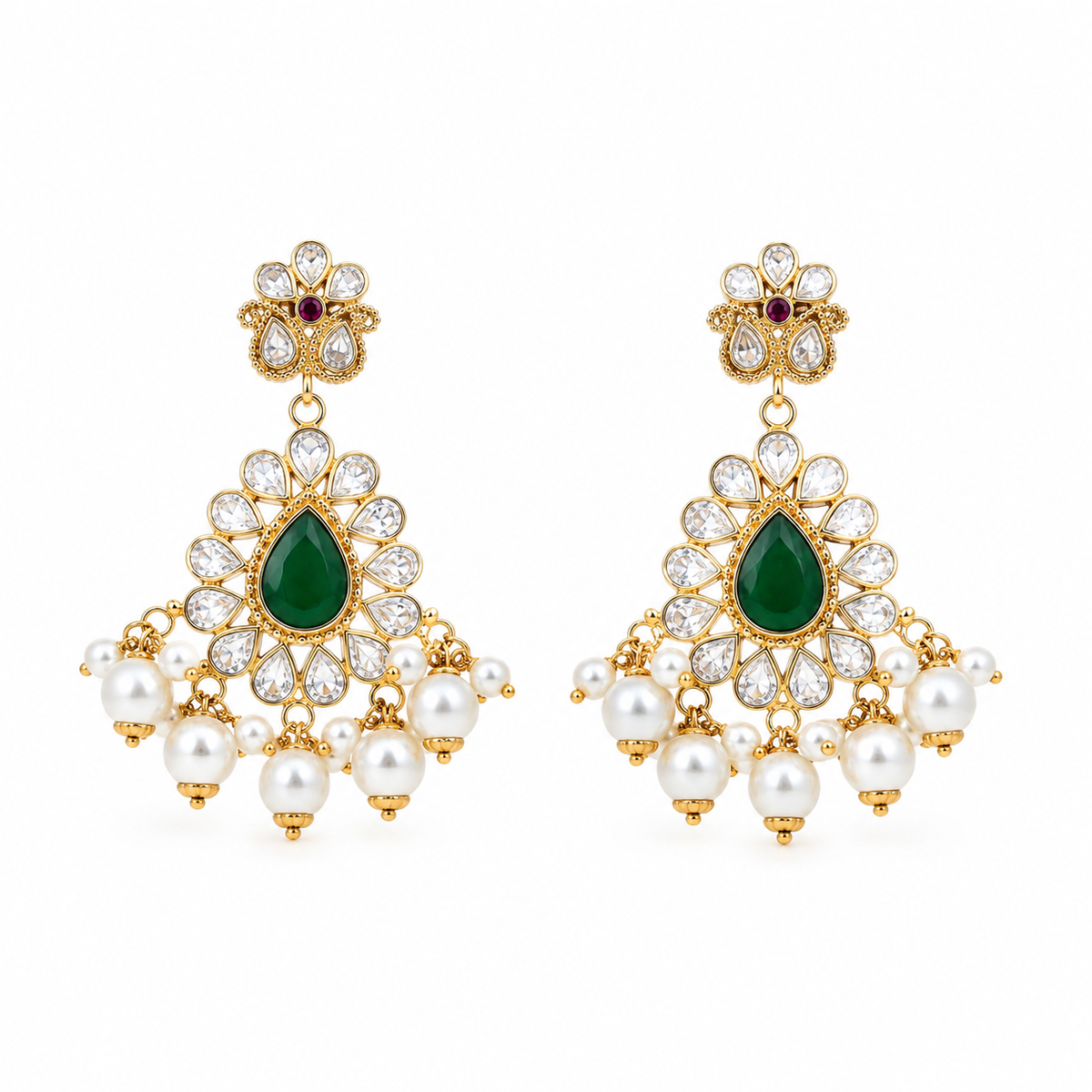Nandini 22KT Gold Drop Earrings