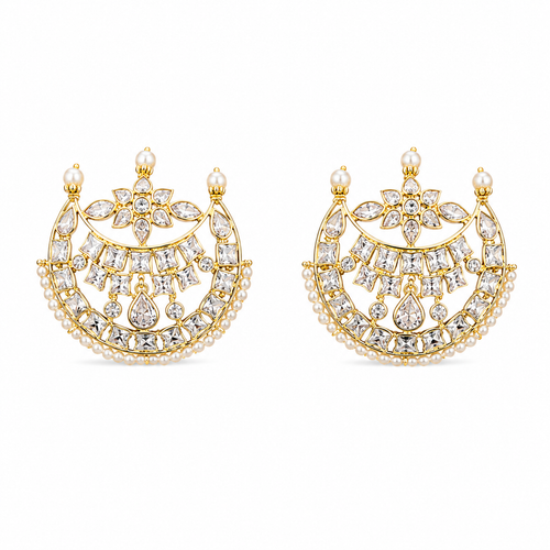 Zarqa CZ 22KT Gold Stud Earrings
