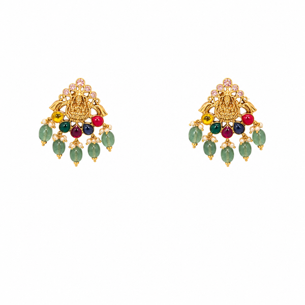 Charvika 22KT Gold Temple Stud Earrings