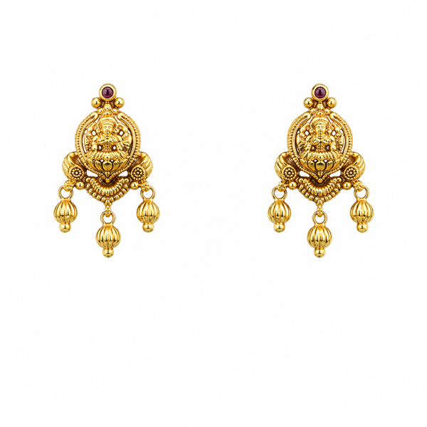 Maitreyi 22KT Gold Temple Stud Earrings