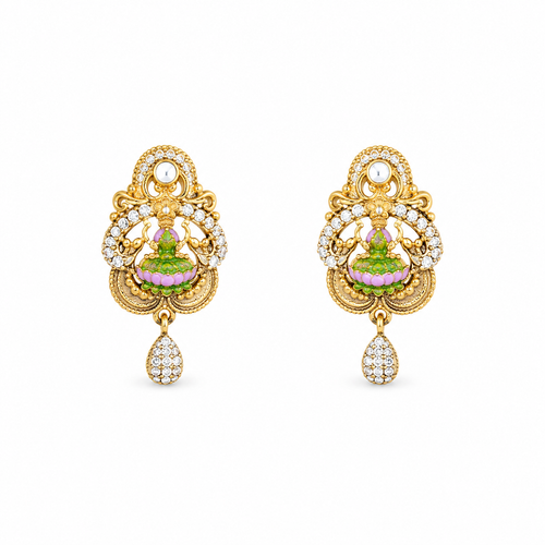Ishani 22KT Gold Temple Stud Earrings
