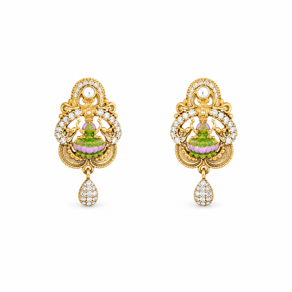 Ishani 22KT Gold Temple Stud Earrings