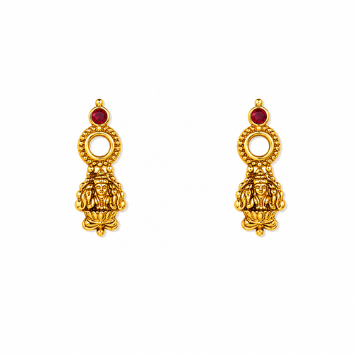 Gitanjali 22KT Gold Temple Stud Earrings