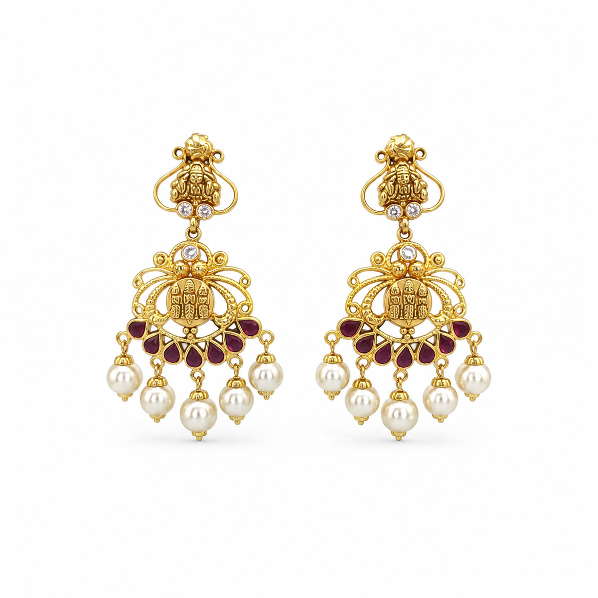 Yamini 22KT Gold Temple Dangle Earrings