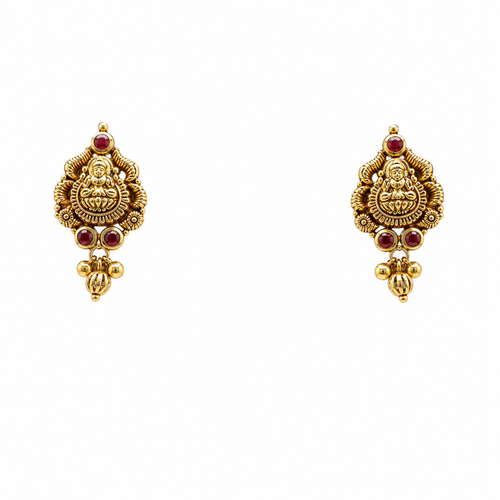 Devanshi 22KT Gold Temple Stud Earrings