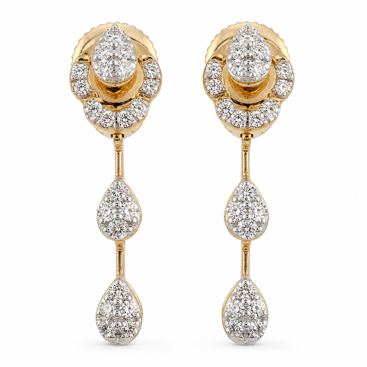 Elan 14KT Gold Diamond Dangle Earrings
