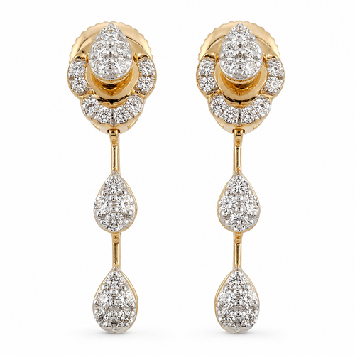Elan 14KT Gold Diamond Dangle Earrings