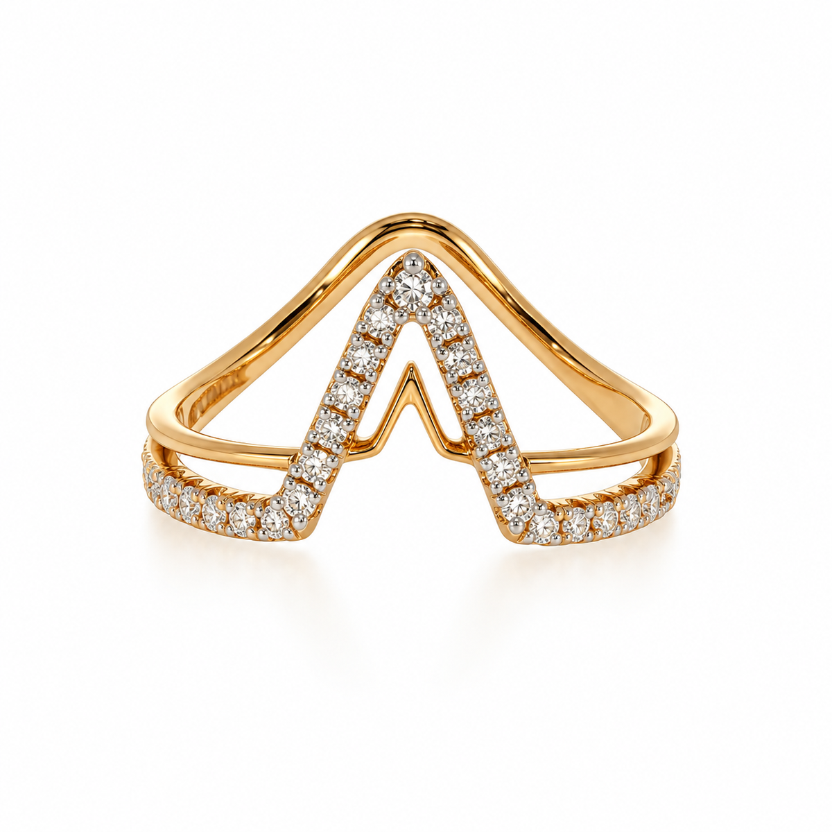 Elegant 14KT Gold Lab Grown Diamond Vanki Ring