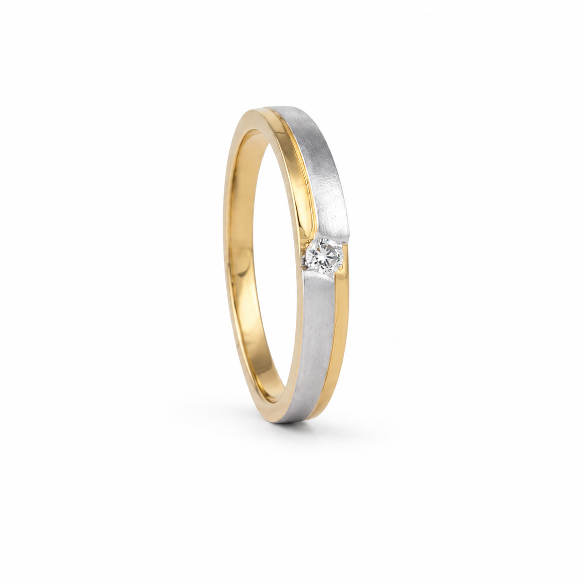 Elite Dual Tone 18KT Gold Diamond Ring