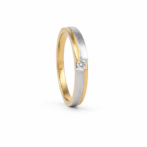 Elite Dual Tone 18KT Gold Diamond Ring