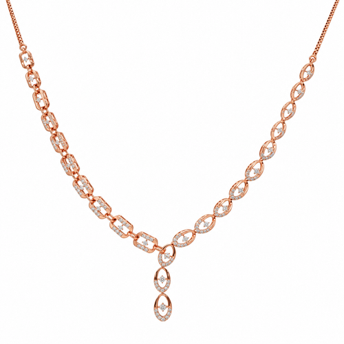 Elle Oval 14KT Gold Diamond Necklace