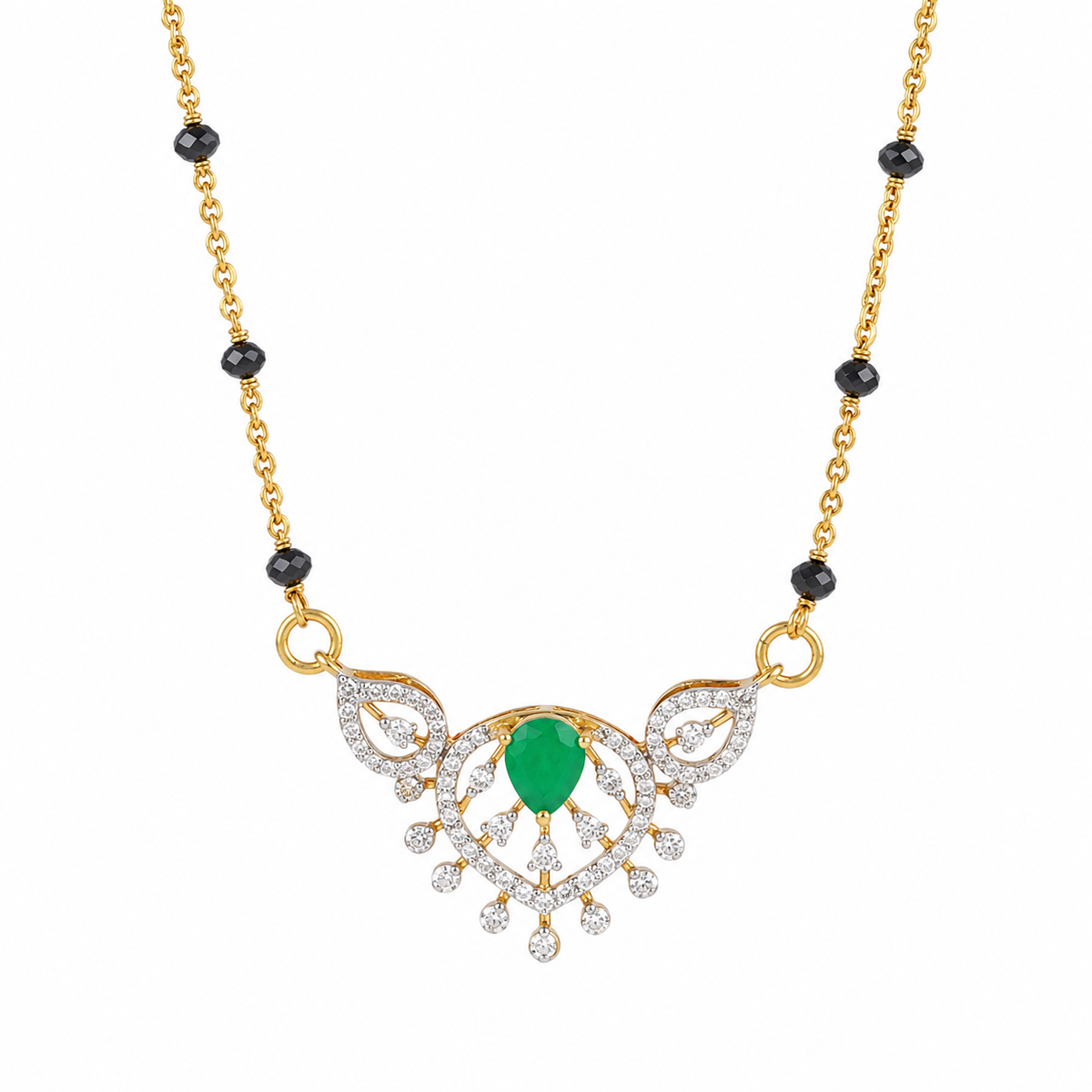 Emerald Grace 18KT Gold Diamond Mangalsutra