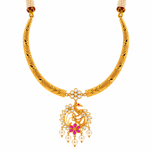 Eshita 22KT Gold Antique Kanti Necklace