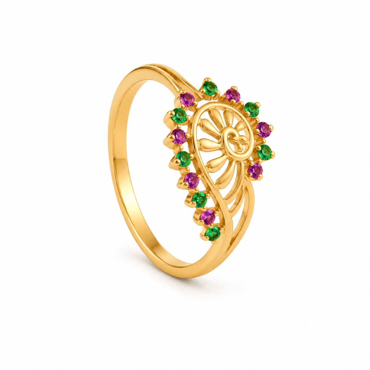 Exquisite Swirl 22KT Gold Ring