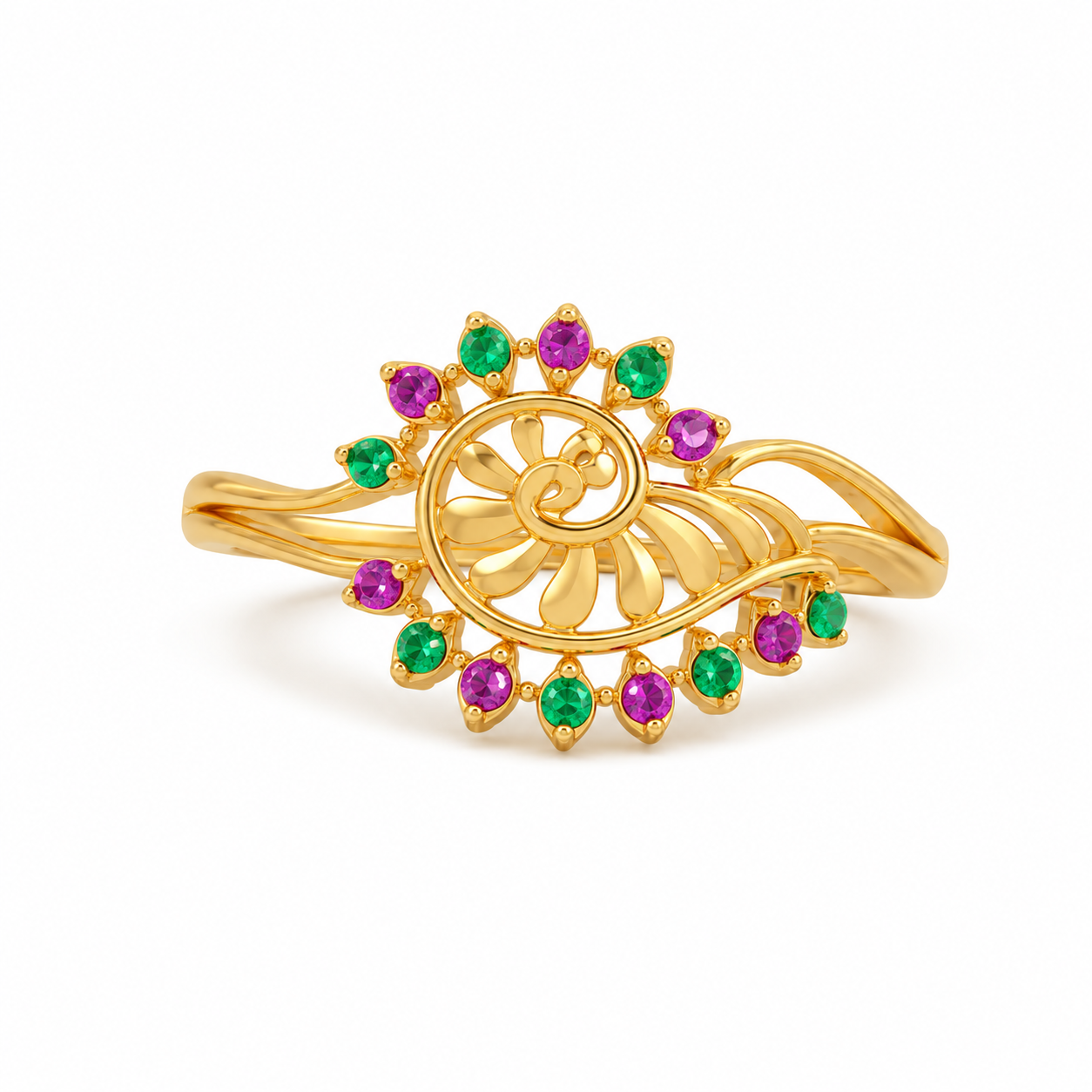 Exquisite Swirl 22KT Gold Ring