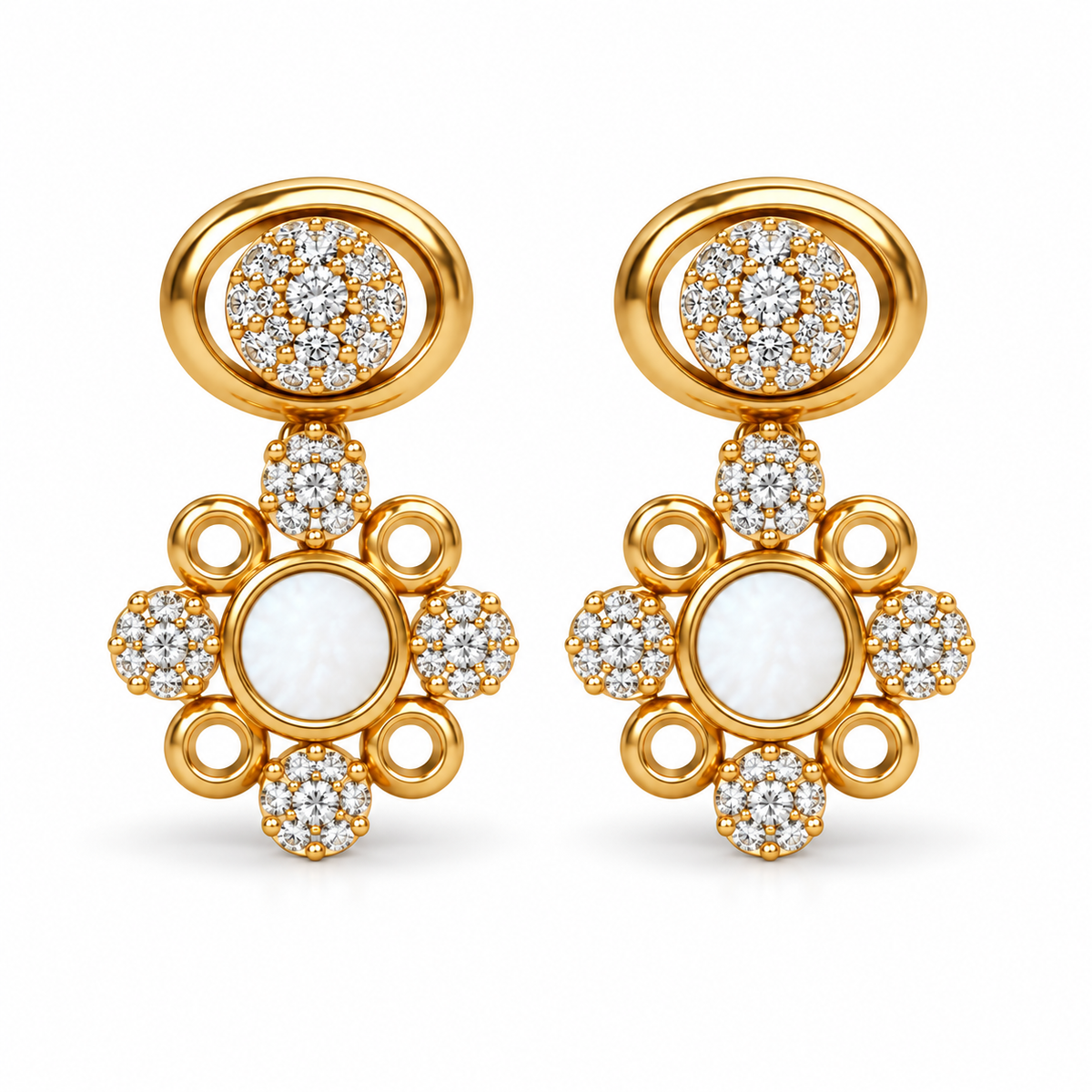 Flora Bloom 18KT Gold Drop Earrings