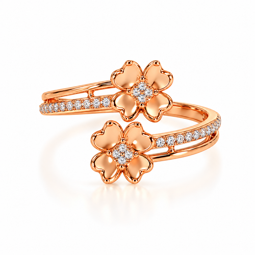 Flora Duo 14KT Gold Lab Grown Diamond Ring