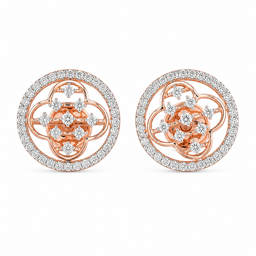 Flora Grace 18KT Gold Diamond Stud Earrings