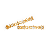 Floral 22KT Gold Diamond Bangles