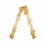 Floral 22KT Gold Diamond Bangles