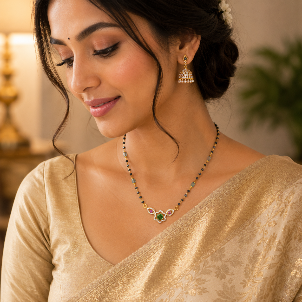 Floral Bloom 22KT Gold Mangalsutra