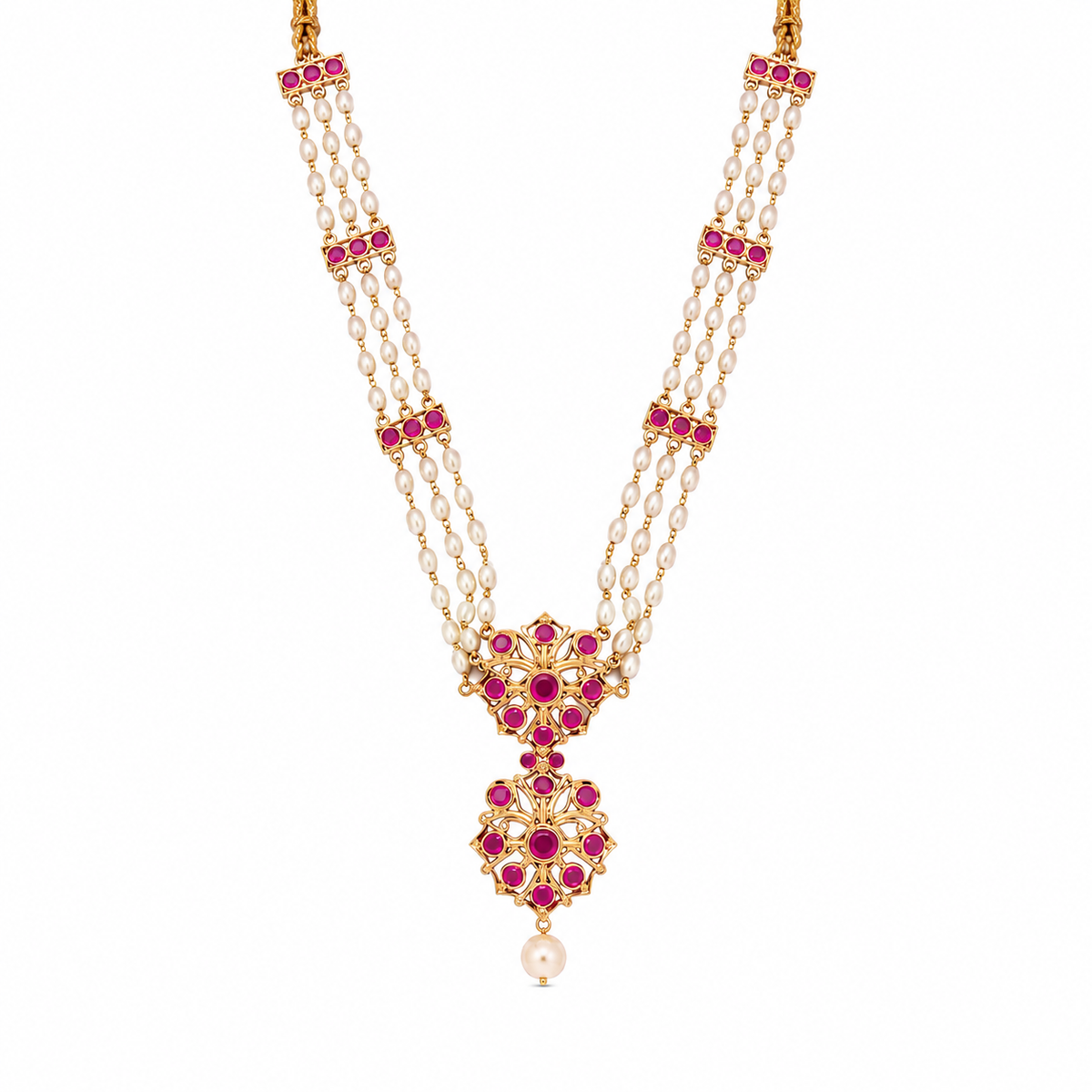 Floral Medallion 22KT Gold Necklace
