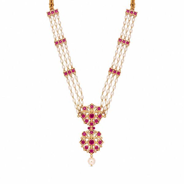 Floral Medallion 22KT Gold Necklace