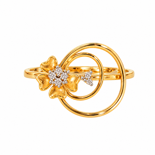 Floral Orbit 14KT Gold Lab Grown Diamond Ring