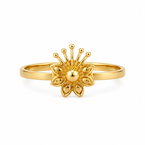 Floral Sunburst 22KT Gold Ring