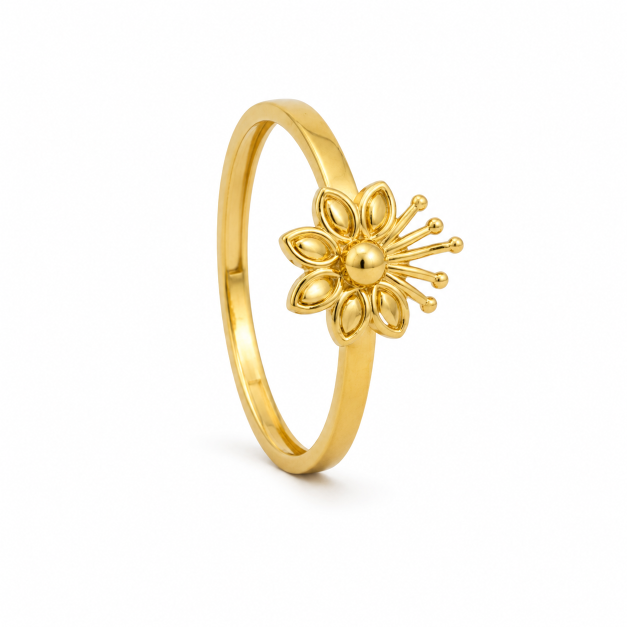 Floral Sunburst 22KT Gold Ring