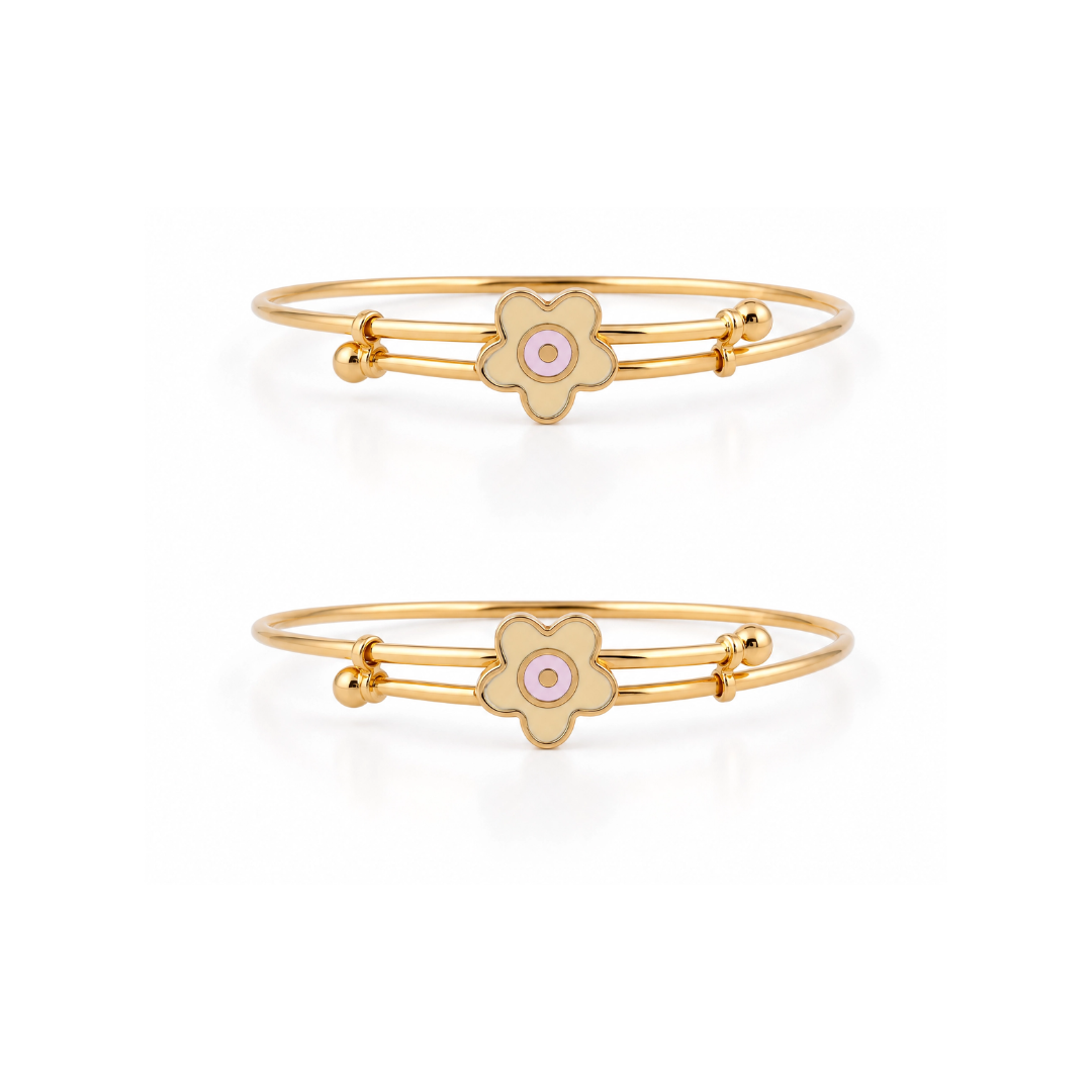 Flower Adjustable 22KT Gold Kada