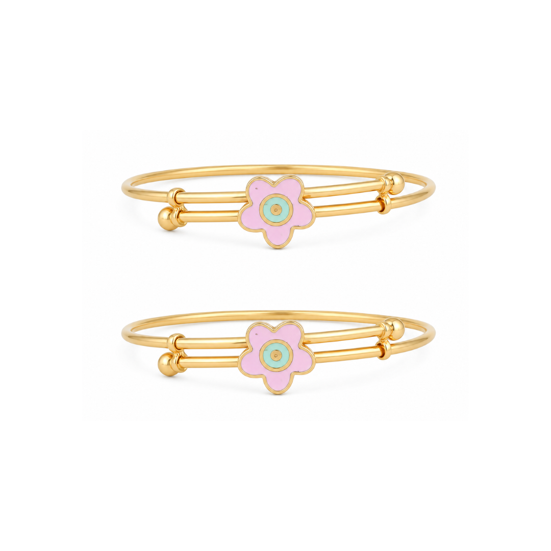 Flower Adjustable 22KT Gold Kada