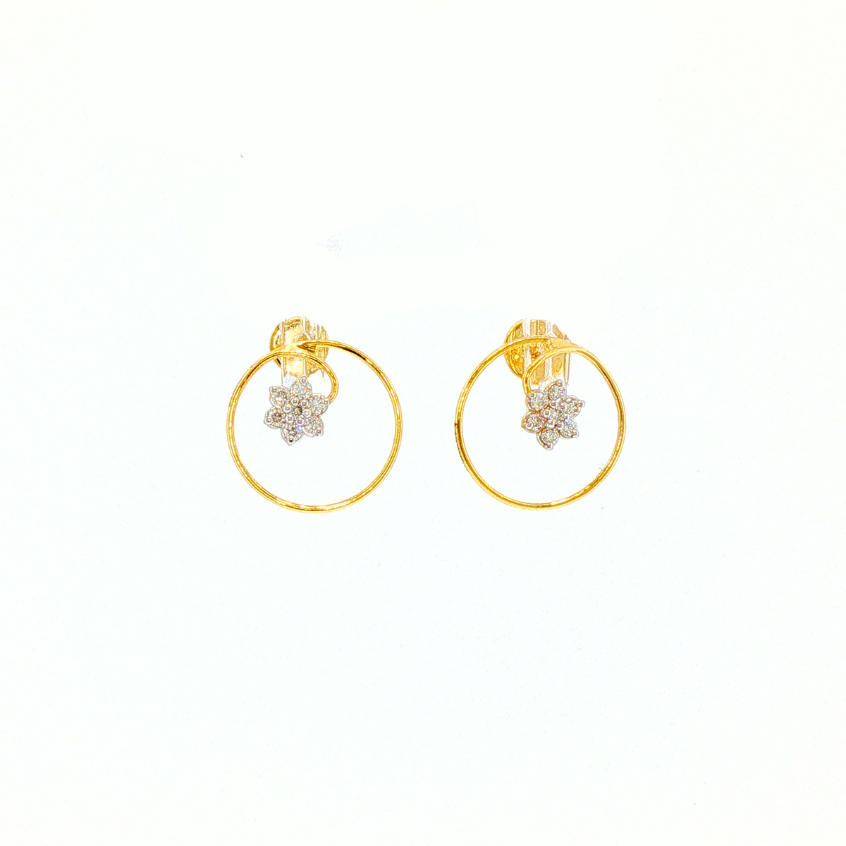 Flower Twirl 14KT Lab Grown Diamond Stud Earrings