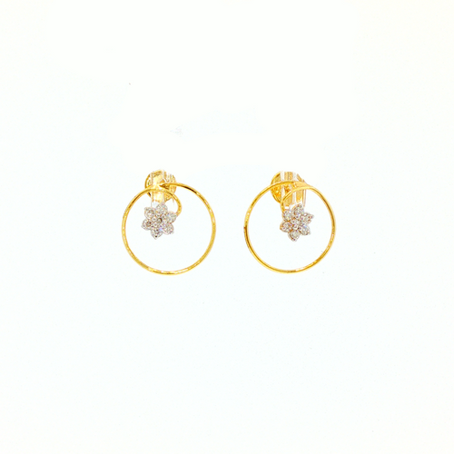 Flower Twirl 14KT Lab Grown Diamond Stud Earrings