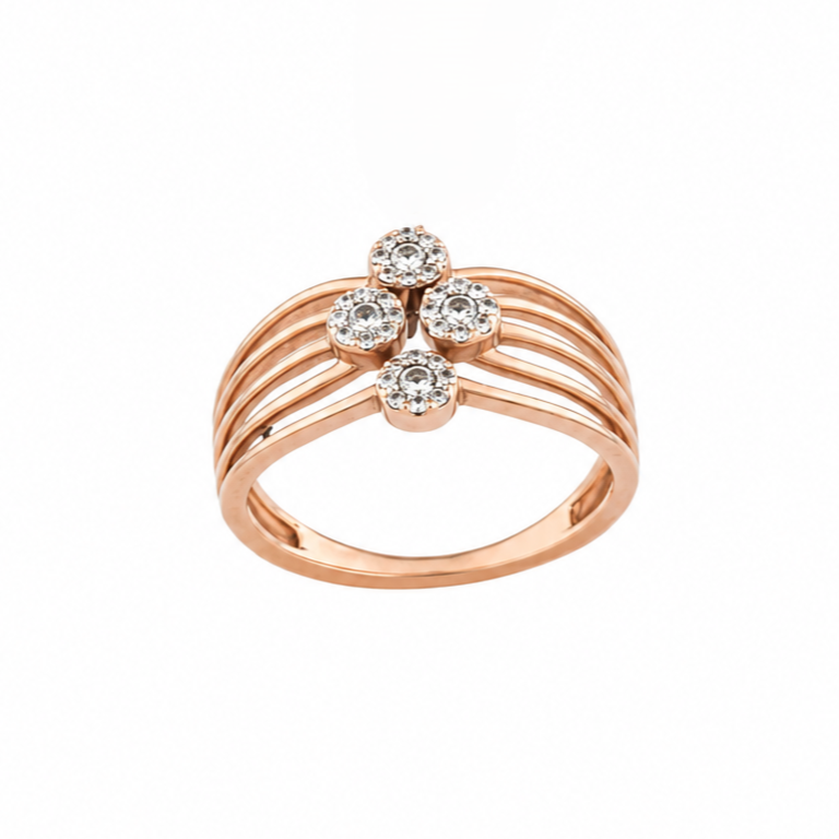 Gilded Groove 18KT Gold Diamond Ring