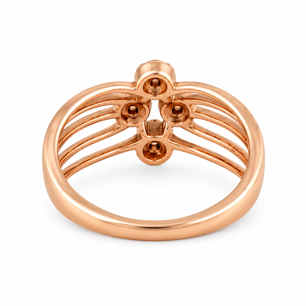 Gilded Groove 18KT Gold Diamond Ring