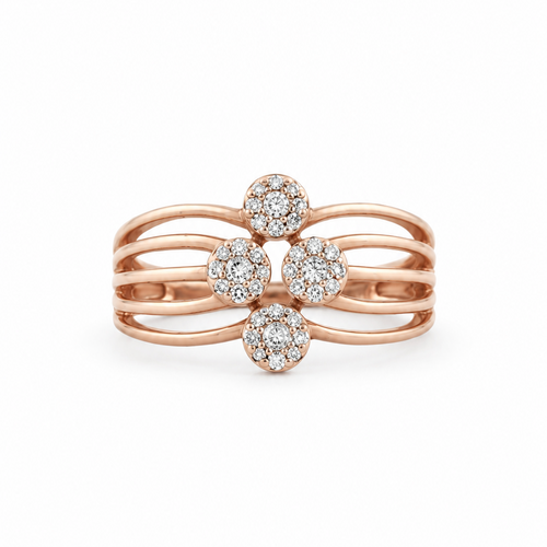 Gilded Groove 18KT Gold Diamond Ring
